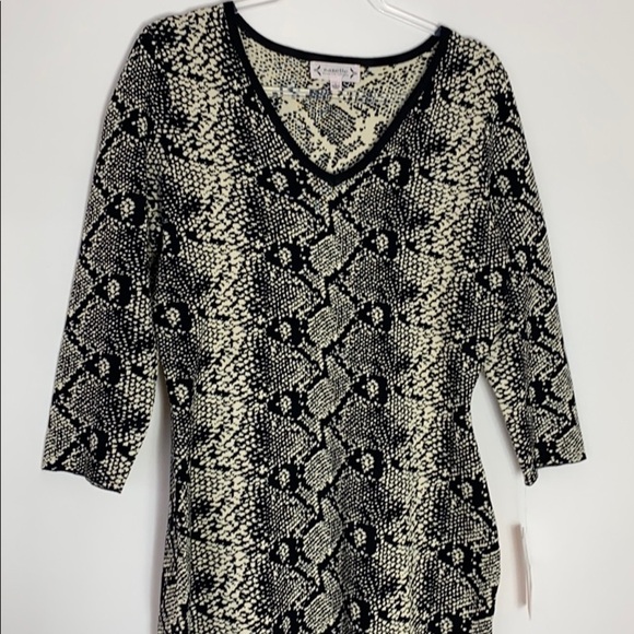 Nanette Lepore snakeskin v-neck knit sweater dress NWT - Picture 5 of 8